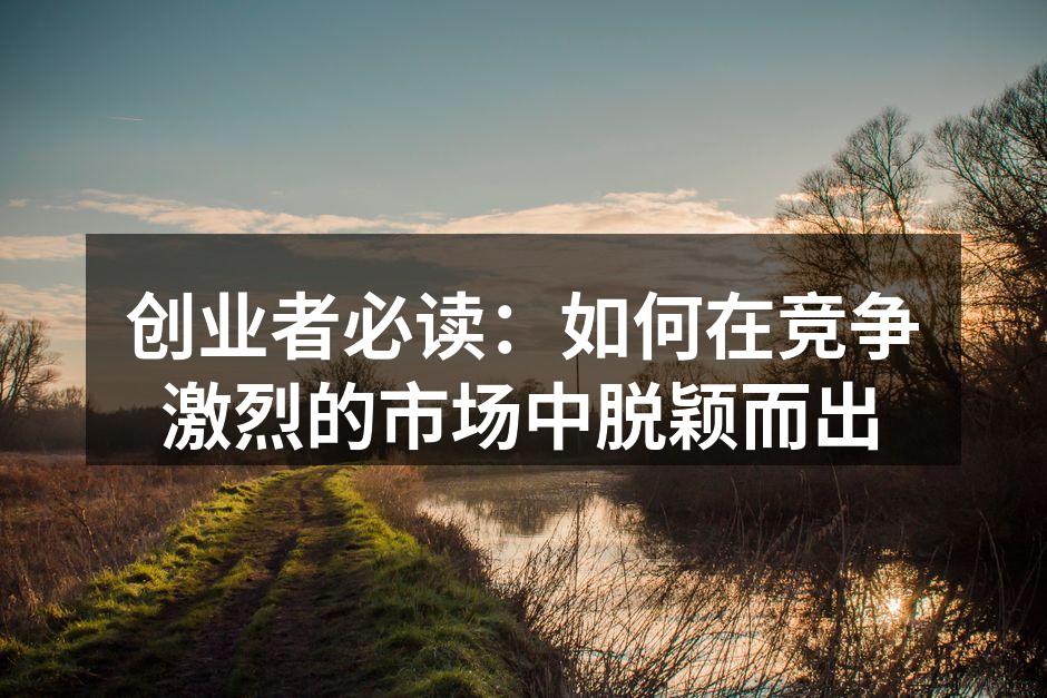 创业者必读：如何在竞争激烈的市场中脱颖而出